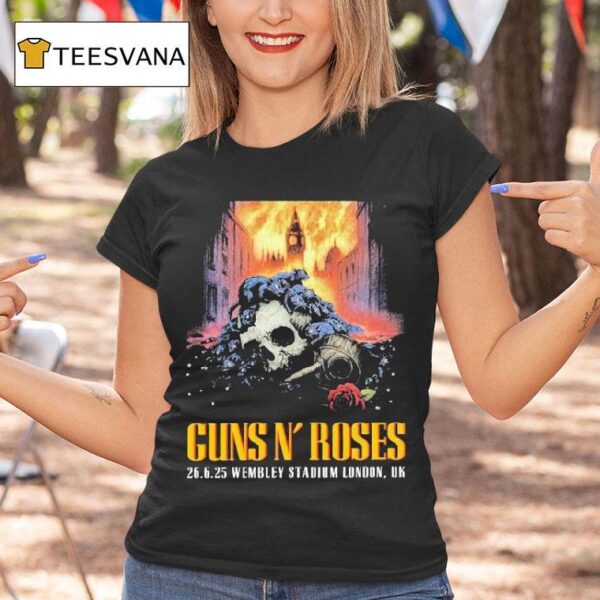 Guns N Roses June Wembley Stadium London Uk Skull T Shirt