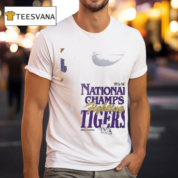 Lsu Tigers Ncaa National Champs Fighting Tigers Map T Shirt