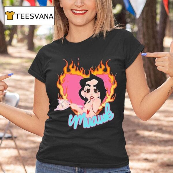 Muawk Flaming Hear T Shirt