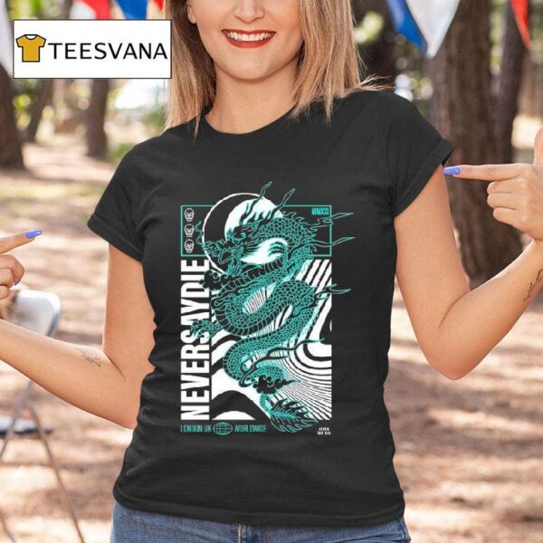 Never Say Die Records Draco London Uk Worldwide Dragon T Shirt