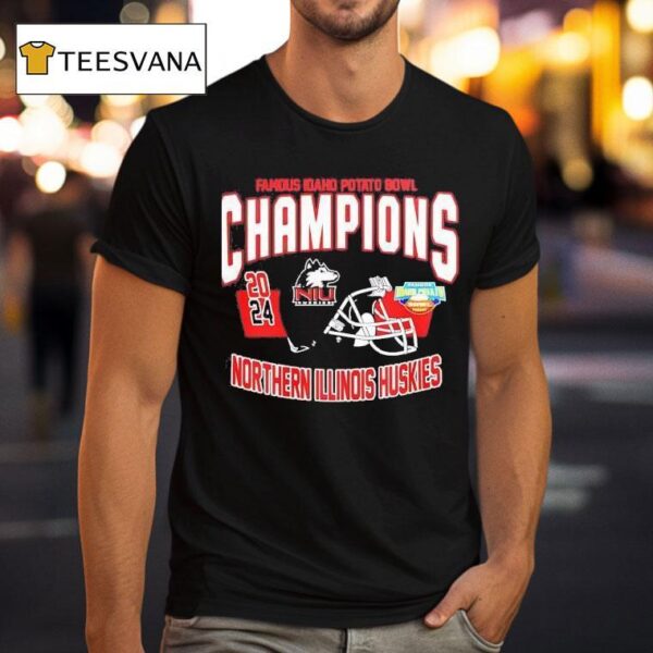 Northern Illinois Huskies Famous Idaho Potato Bowl Champions Helmet Ncaa Division T Shirt
