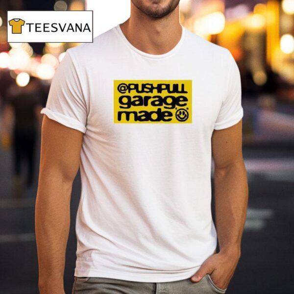 Pushpull Garage Made White Patch Logo T Shirt