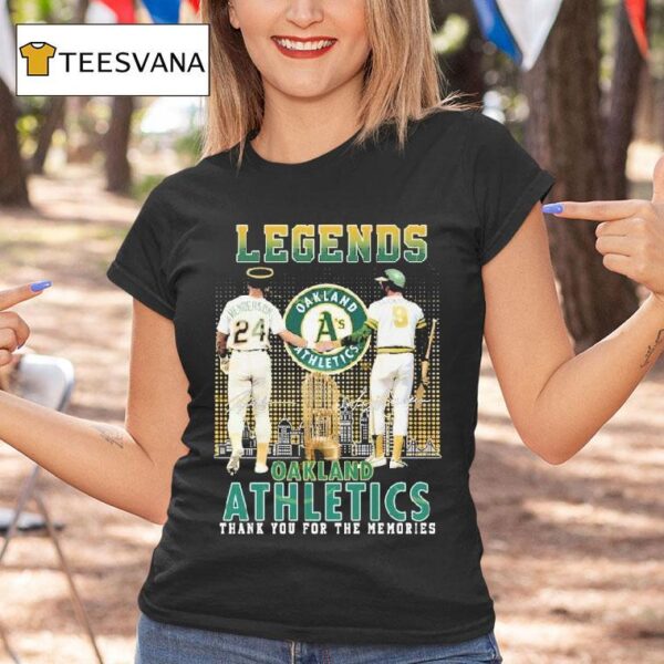 Rickey Henderson X Reggie Jackson Legends Signature Thank You For The Memories Oakland Athletics T Shirt