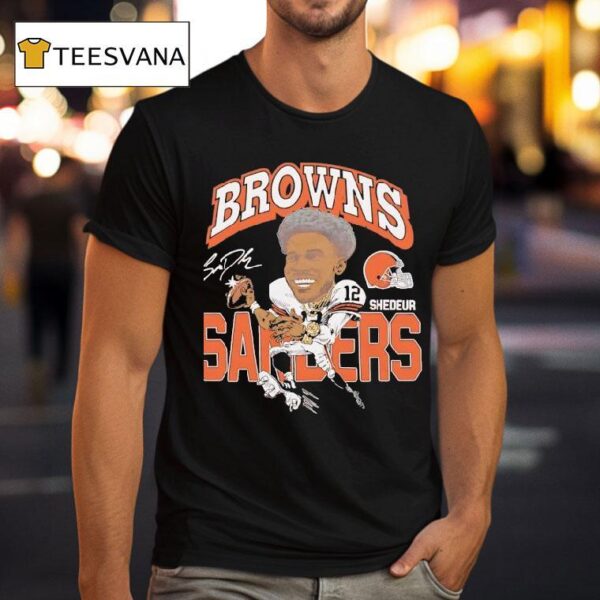 Shedeur Sanders Cleveland Browns Signature Cartoon T Shirt