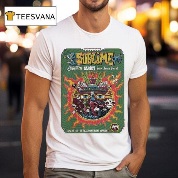 Sublime Live Show At Red Rocks Amphitheatre In Morrison Co On April Featuring Psychedelic Comic Mushroom Sun And Alien T Shirt