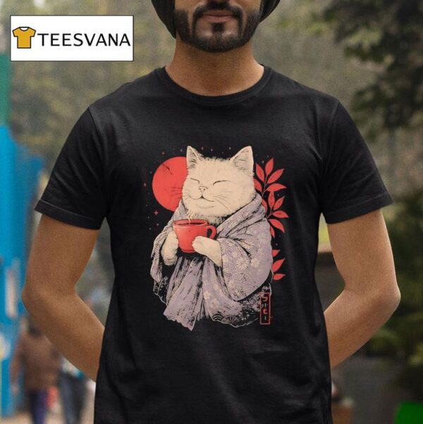 A Cat With A Cup Of Coffee T Shirt