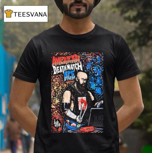 American Deathmatch Ace Bbq Blood Firework T Shirt