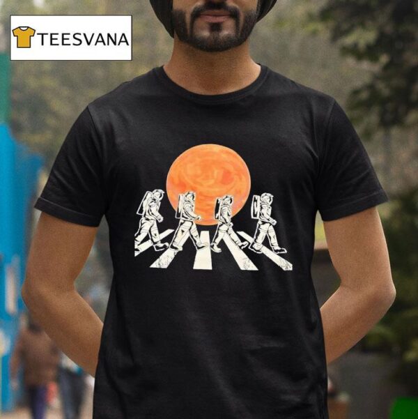 Astronauts Walking Across Under Mars T Shirt