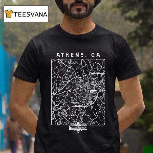 Athens Ga Map Bella Robertson T Shirt