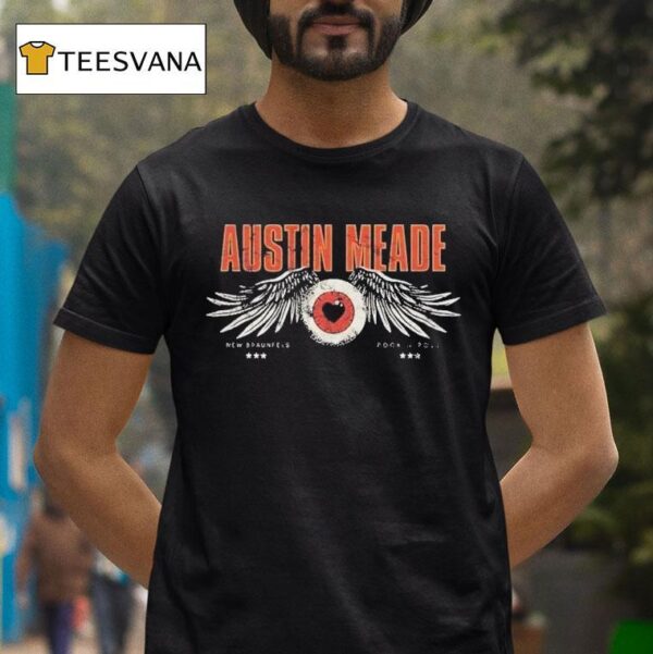 Austin Meade New Braunfels Rock N Roll Winged Eyeball T Shirt
