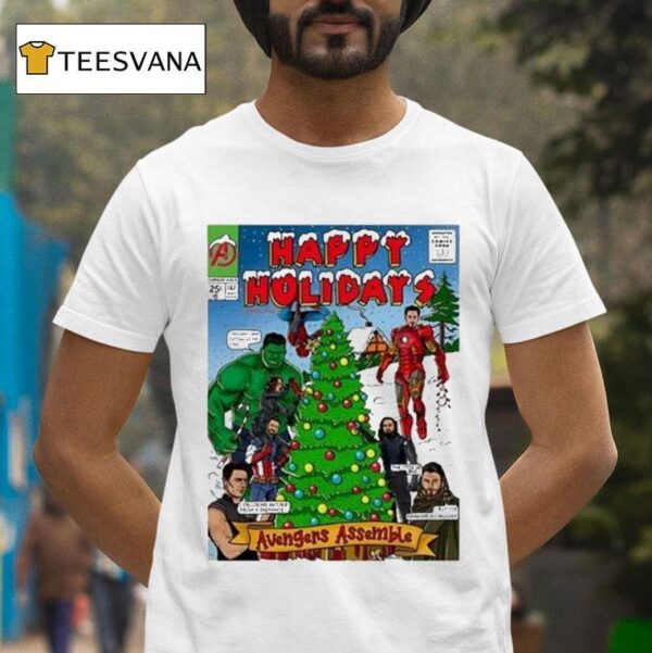 Avengers Assemble Ember Happy Holidays Christmas T Shirt