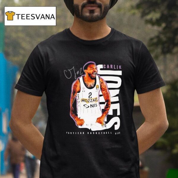 Carlik Jones Kk Partizan Nis Basketball Club Signature T Shirt