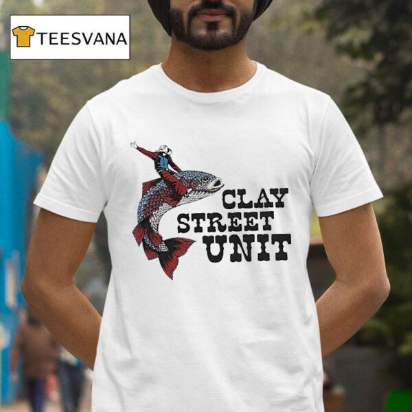 Clay Street Unit Fish Cowboy Trucker T Shirt