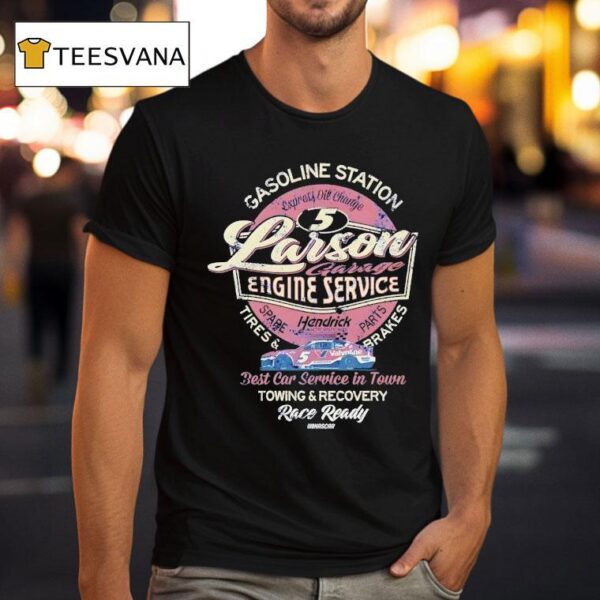 Gasoline Station Larson Garage Engine Service T Shirt