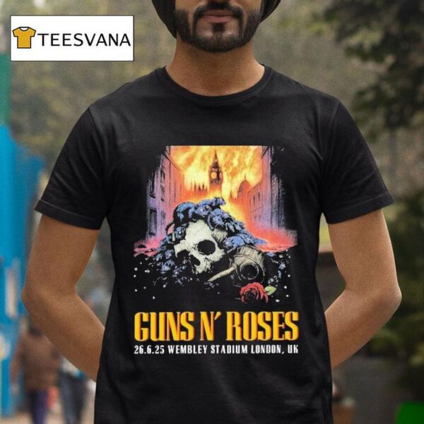 Guns N Roses June Wembley Stadium London Uk Skull T Shirt