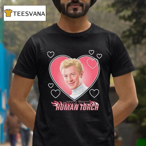 Johnny Storm Heart Human Torch T Shirt