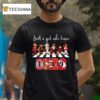 Just A Girl Who Loves Ohio State Buckeyes Cavaliers Reds Browns Guardians Sports Team Mascots Walking Across T Shirt