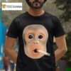 Monkey Smoking Cigarette Face T Shirt