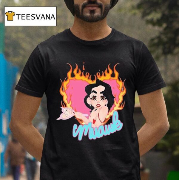 Muawk Flaming Hear T Shirt