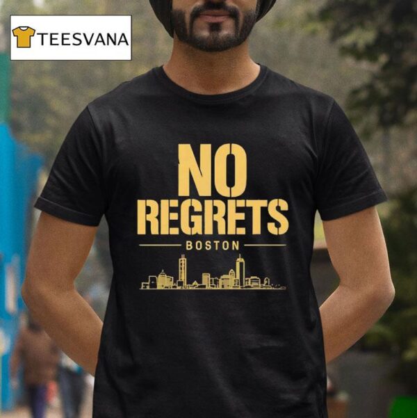 No Regrets Boston City Skyline T Shirt