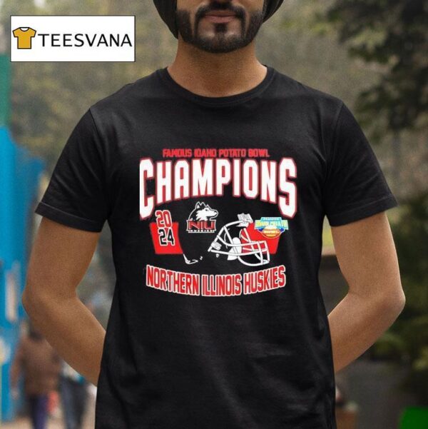 Northern Illinois Huskies Famous Idaho Potato Bowl Champions Helmet Ncaa Division T Shirt