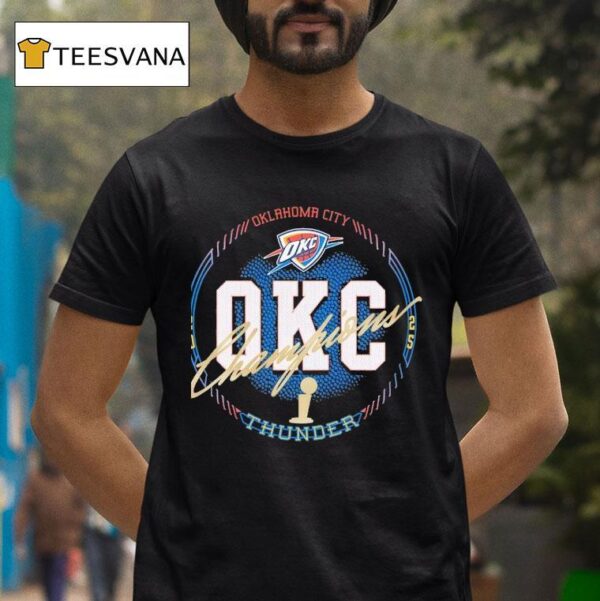Oklahoma City Thunder Nba Champions Circle Logo T Shirt