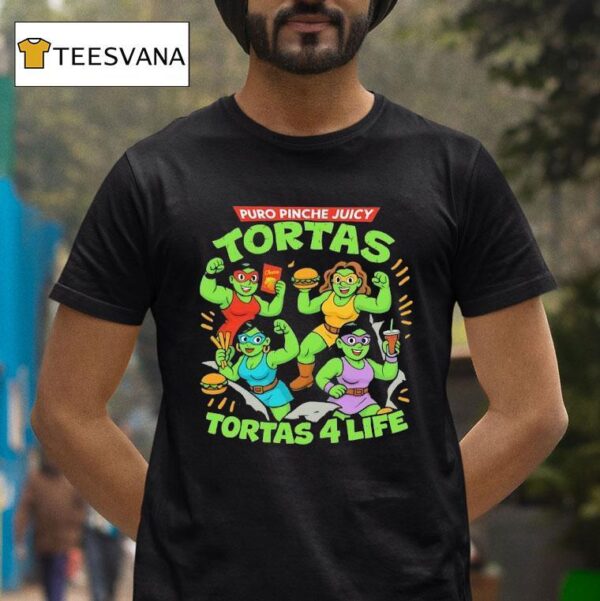 Puro Pinche Juicy Tortas Style Ninja Turtles T Shirt