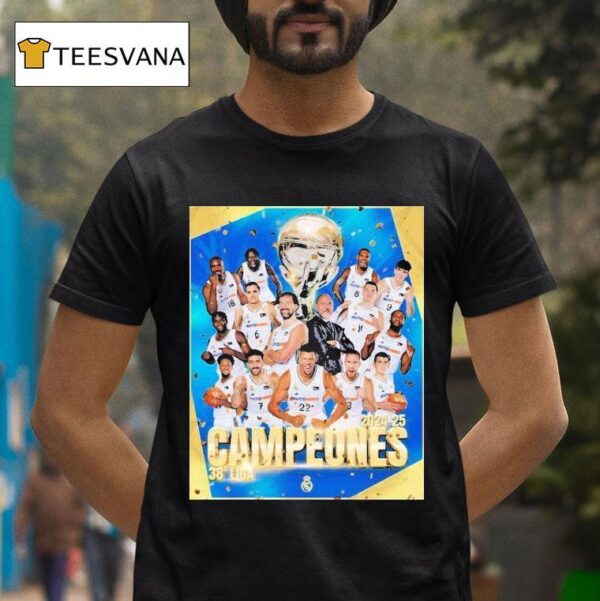 Real Madrid Baloncesto Campeones A Liga T Shirt