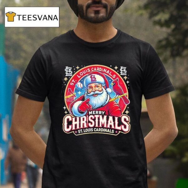 Santa St Louis Cardinals Merry Christmas T Shirt