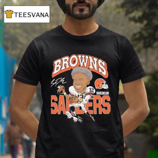 Shedeur Sanders Cleveland Browns Signature Cartoon T Shirt