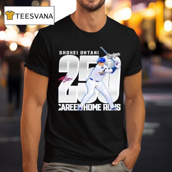 Shohei Ohtani Los Angeles Dodgers Career Home Runs Signature T Shirt