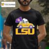 Snoopy And Woodstock The Peanuts Driving Car Lsu Tigers T Shirt