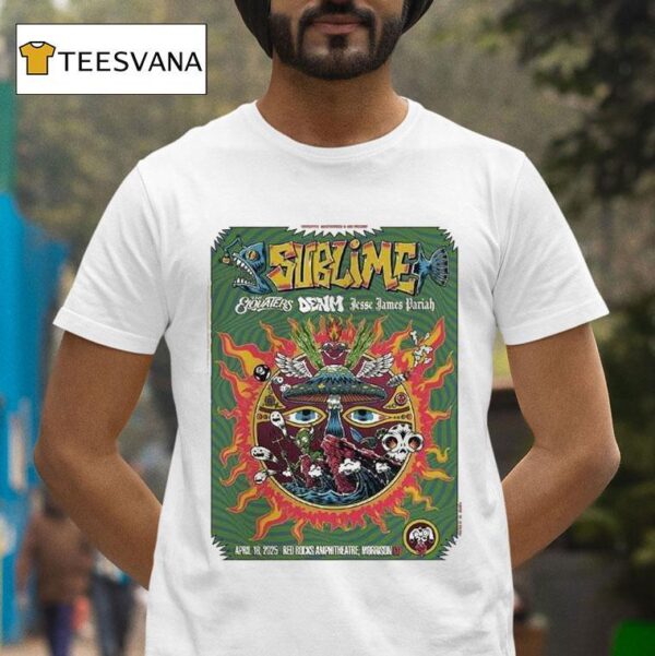 Sublime Live Show At Red Rocks Amphitheatre In Morrison Co On April Featuring Psychedelic Comic Mushroom Sun And Alien T Shirt