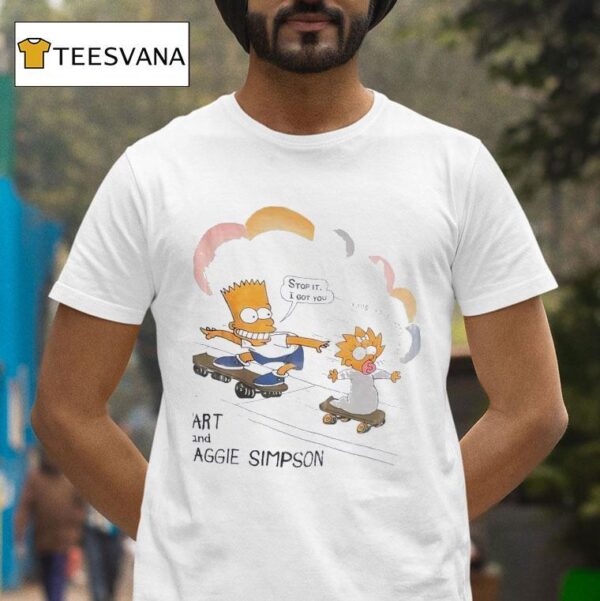 The Simpsons Bart And Maggie Simpson Surfing T Shirt