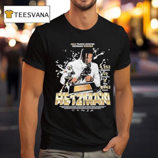 Travis Hunter Heman Winner Colorado Buffaloes Football T Shirt
