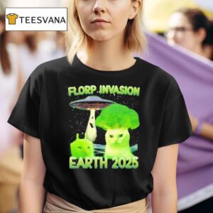 Alien Brainrot Cat Dank Florp Invasion Earth T Shirt