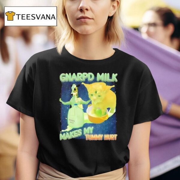 Alien Cat Brainrot Dank Gnarpd Milk Makes My Tummy Hur T Shirt