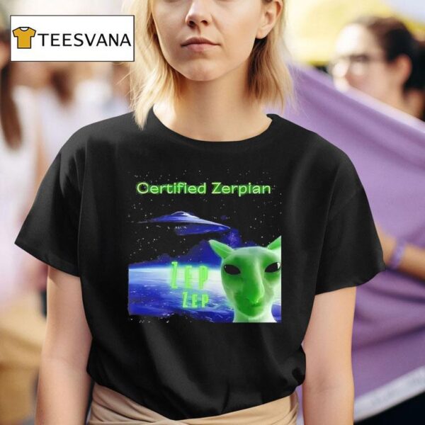 Alien Cat Certified Zerpian T Shirt