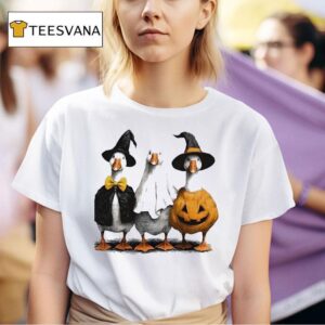 Boo Ghost Goose Witch Halloween T Shirt