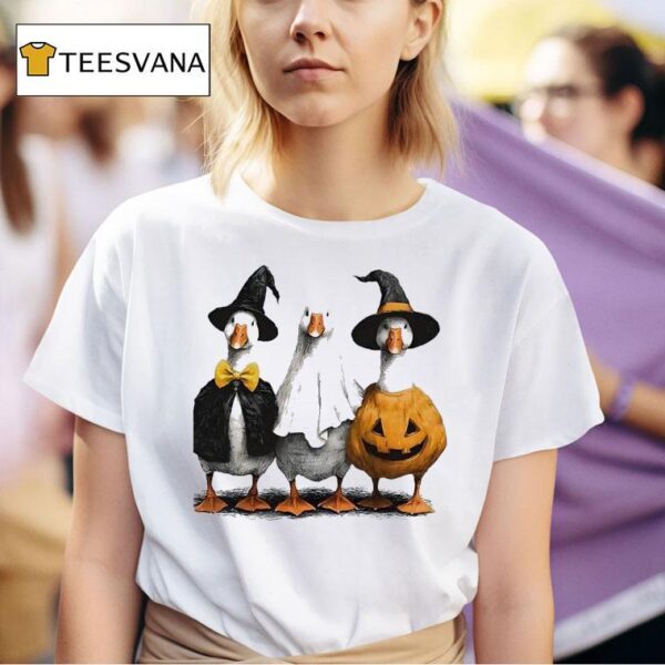 Boo Ghost Goose Witch Halloween T Shirt