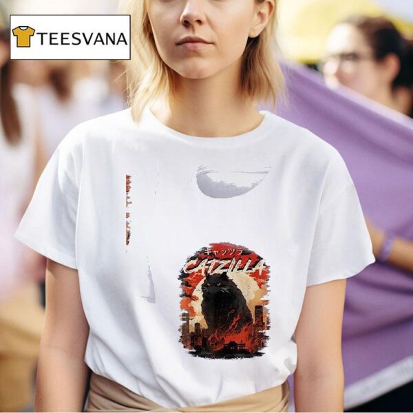 Cat Catzilla Japanese T Shirt