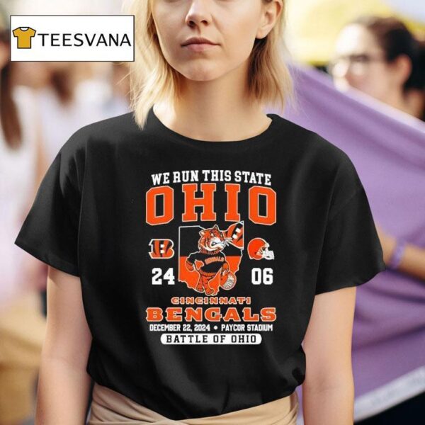 Cincinnati Bengals We Run This State Ohio Battle Of Ohio T Shirt