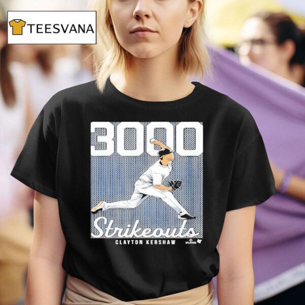 Clayton Kershaw Strikeouts Los Angeles Baseball T Shirt