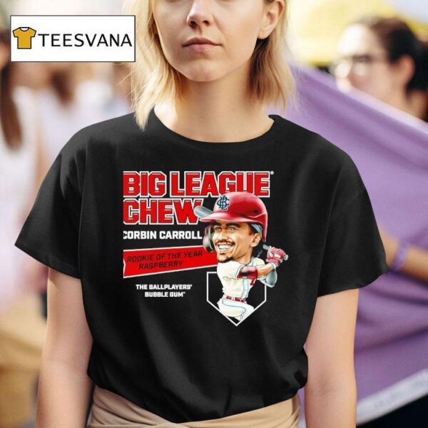 Corbin Carroll Big League Chew Rookie Of The Year Raspberry The Ballplayers Bubble Gum T Shirt