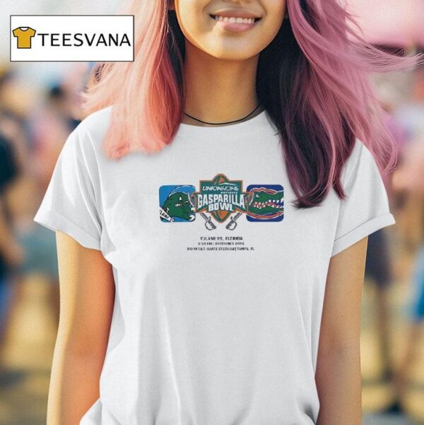 Gasparilla Bowl Matchup Tulane Green Wave Vs Florida Gators T Shirt