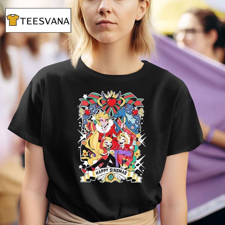 Hazbin Hotel Lucky Chandl Happy Sinsmas T Shirt