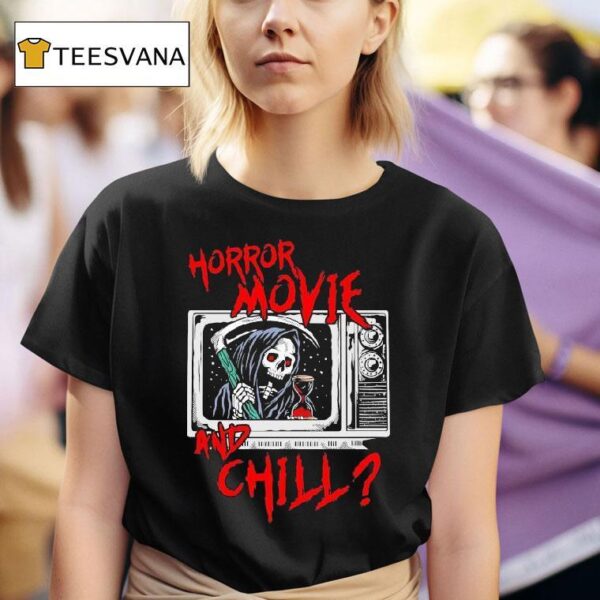 Horror Movie And Chill Grim Reaper Tv Modern Streets T Shirt