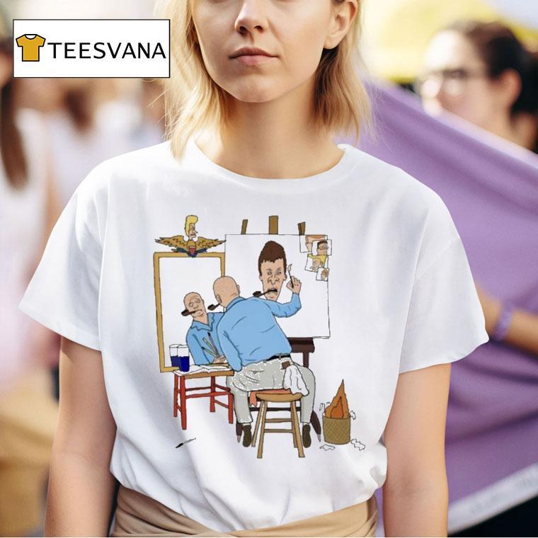 Lukas Draws Mike Judge Painting Beavis And Butt Head T Shirt