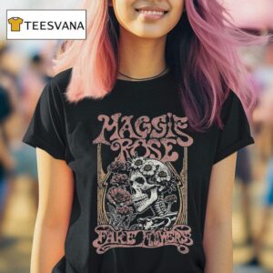 Maggie Rose Fake Flowers Skeleton T Shirt