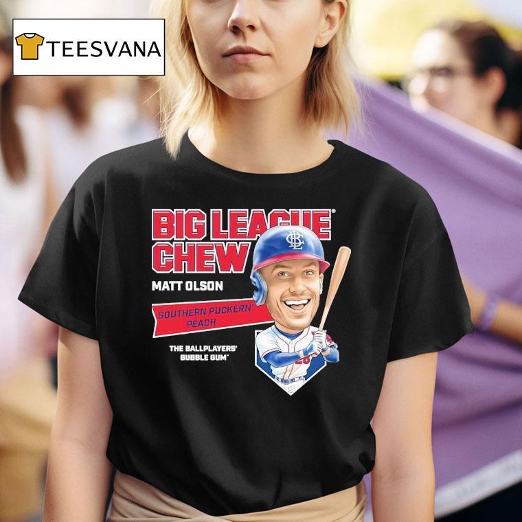 Matt Olson Atlanta Braves Big League Chew Southern Puckern Peach The Ballplayers Bubble Gum T Shirt